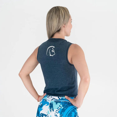 TITAN WEAR CAMISETA CROP SIN MANGAS ECOACTIVE (Clean & Jerk Navy/ Light Blue)